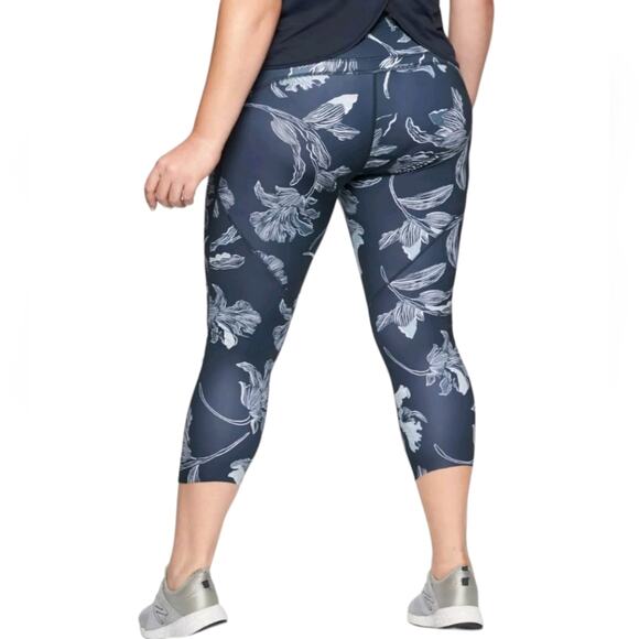 Athleta Floral Sonic Athletic Capri Navy Small - Picture 2 of 11